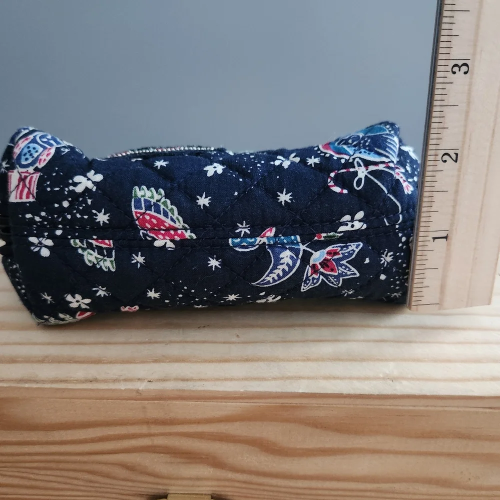 Vera Bradley Holiday Owls Zippered Camshell Cosmetic Pouch Bag Case
